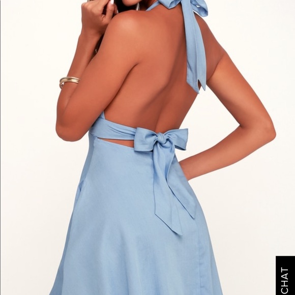Lulus blue tie dress - Picture 4 of 5